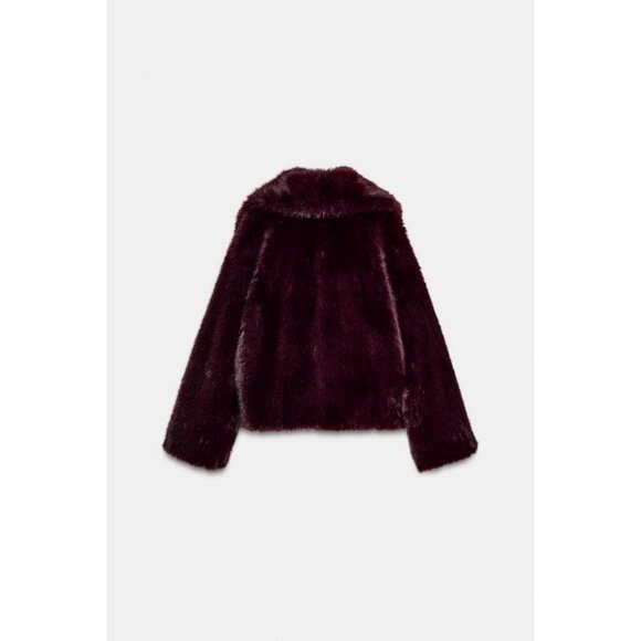 ZARA SHORT FAUX FUR COAT WITH FIREMAN CLASPS - Picture 9 of 10